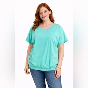 New Lane Bryant Sea-foam Green‎ Short Sleeve T-shirt